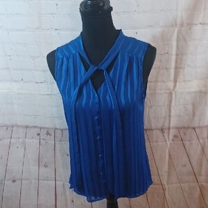 Banana RepublicY2K Sheer  Blue Tie-Neck Blouse S